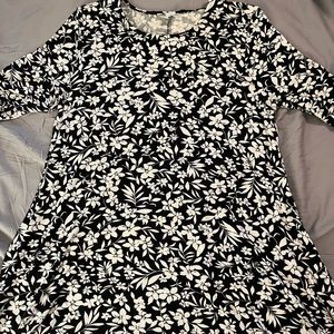 Black and white floral dress